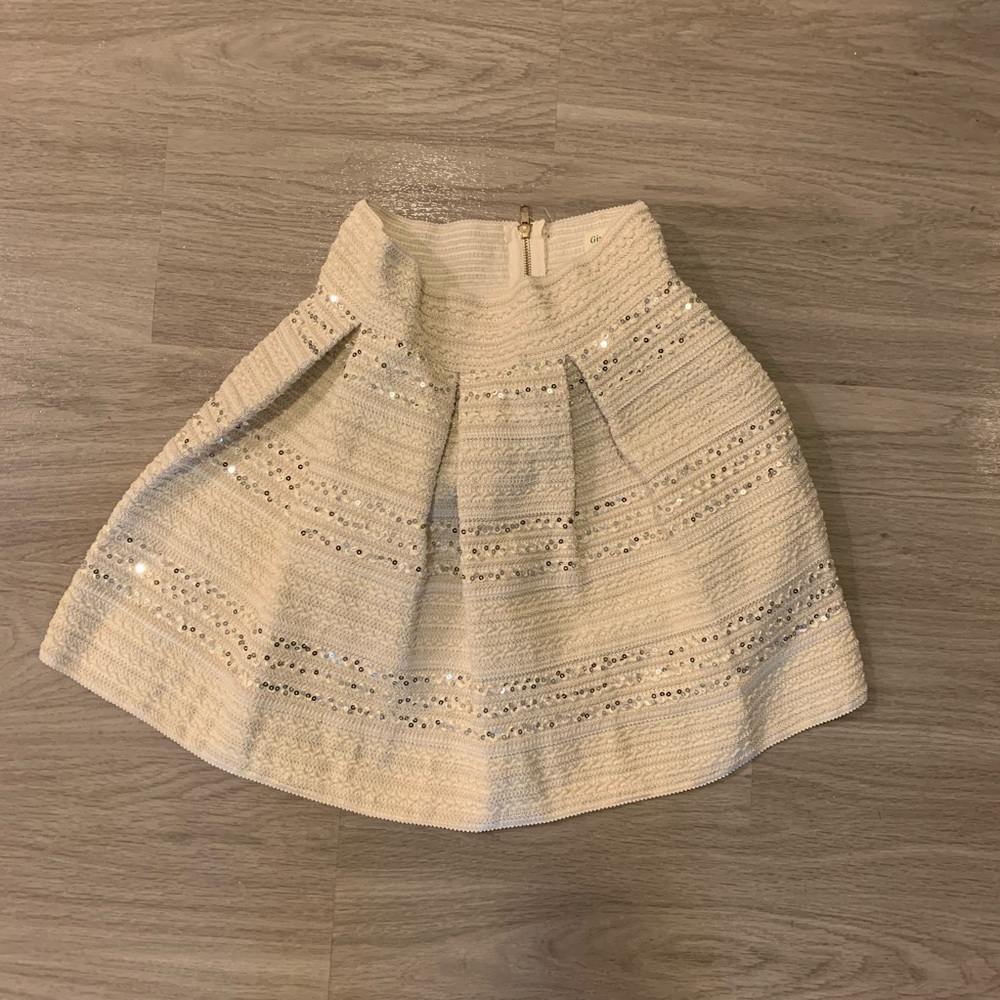 Cream Fit and Flare Skirt